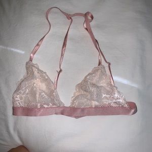 Pink lace bralette